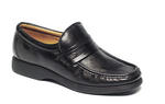 View Item Men's Leather Slip-On Shoes By Luca Mancini (Black - Style LM8885)